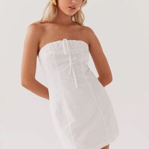 Bronwyn Broderie Mini Dress - White